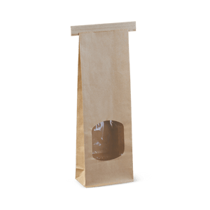 Tin-Tie Bag Small With Window Brown 260 x 88 x 47 C64S0010 - Packware