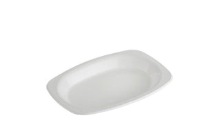 Genfac Small Oval Plates Heavy Duty White 160mm x 230mm - Packware