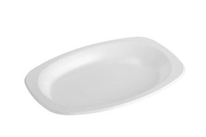 Genfac Large Oval Plates Heavy Duty White 210x300mm - Packware