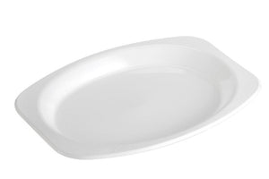 Genfac Large Oval Plate Heavy Duty White 245mmx330mm - Packware