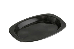 Genfac Large Oval Plates Heavy Duty Black 245mm x 330mm - Packware