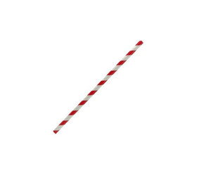 Paper Straws - Red Stripe | 2500pc/ctn | Eco-Friendly Cocktail Straws