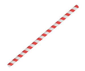 Paper Straw Jumbo- Red Stripe 2500pc/ctn