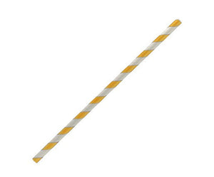 paper straw regular-yellow stripe 2500pc