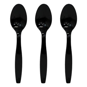 Black Plastic Spoons - Packware