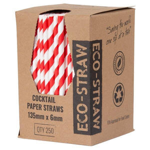 Red and White Cocktail Paper Straws - Packware