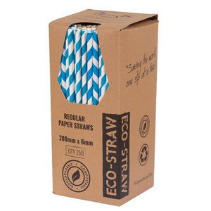 Blue And White Paper Straws - Packware