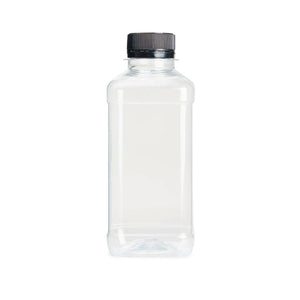 500ml Square Bottles Clear PET Plastic With Tamper Evident Lids