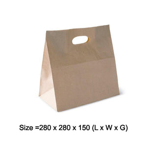 Die Cut Brown Bag Kraft Paper Bag - (280 x 280 x 150) - Packware