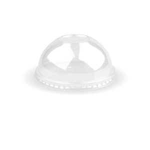 390-650ml / 12-22oz 90mm Clear PLA Dome Lid For Paper Cold Cups