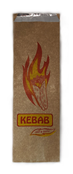 Printed brown Foil Kebab Bag 250pc/pk