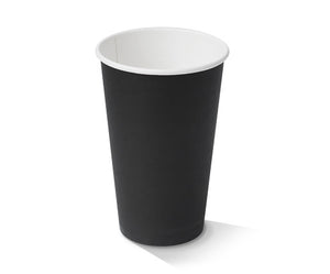 Disposable Black 16oz Hot Beverage Cups Single Wall - 90mm