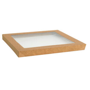 kraft catering tray lid medium-PLA window-100/CTN