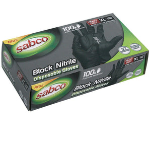Sabco Nitrile Gloves BLACK X LARGE - Packware