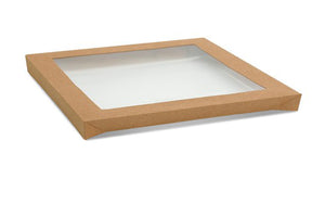 Square Catering Tray Lid - Large-PLA Window 100/CTN