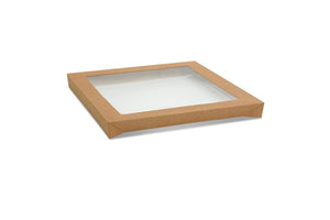 Square Catering Tray Lid - Medium-PLA Window 100/CTN
