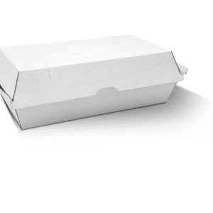 Snack Box - Large / White Corrugated / Plain 200pc/ctn